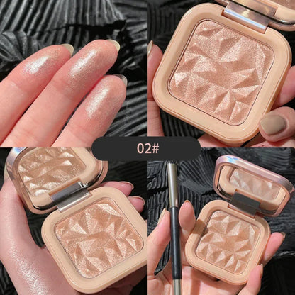 Single Color Diamond Highlighter Cream Long Lasting Glitter Contour Brighten Makeup Shimmer Facial Palette Waterproof Cosmetics