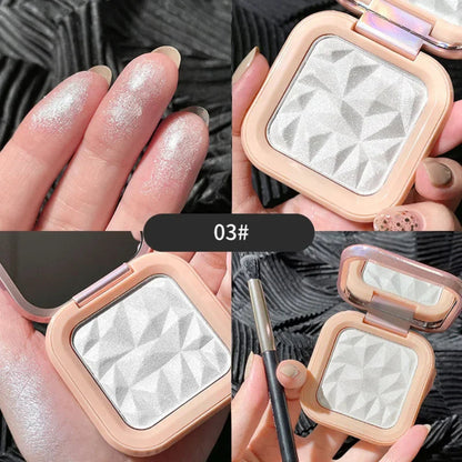 Single Color Diamond Highlighter Cream Long Lasting Glitter Contour Brighten Makeup Shimmer Facial Palette Waterproof Cosmetics