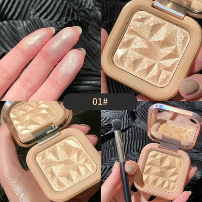 Single Color Diamond Highlighter Cream Long Lasting Glitter Contour Brighten Makeup Shimmer Facial Palette Waterproof Cosmetics