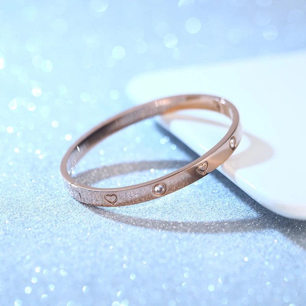 Classic Fashion Luxury Zircon Stainless Steel Women'S Bracelet Rose Gold/Silver/Gold Tritone Bracelet Jewelry Party Gift