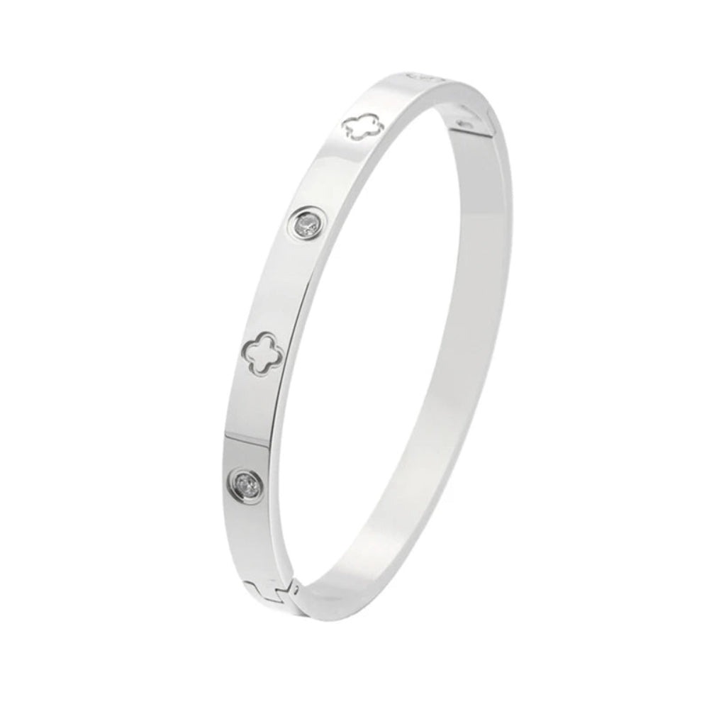 Classic Fashion Luxury Zircon Stainless Steel Women'S Bracelet Rose Gold/Silver/Gold Tritone Bracelet Jewelry Party Gift