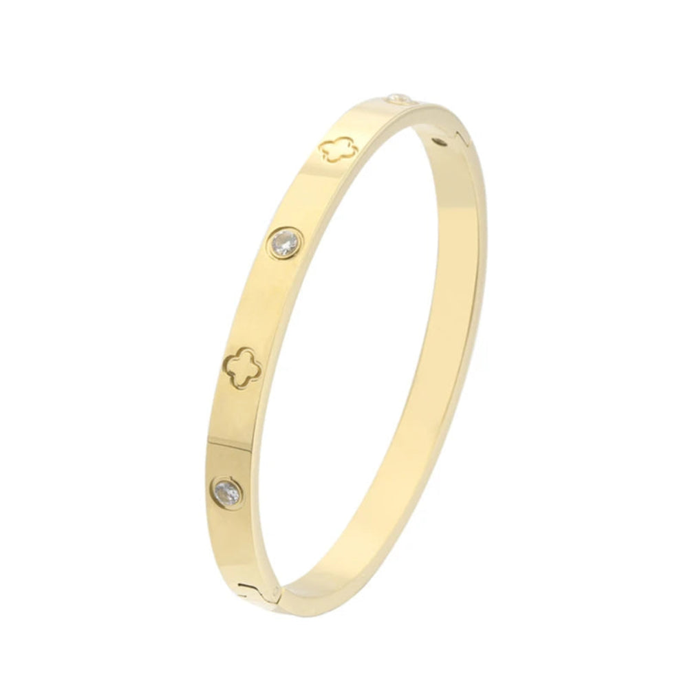 Classic Fashion Luxury Zircon Stainless Steel Women'S Bracelet Rose Gold/Silver/Gold Tritone Bracelet Jewelry Party Gift