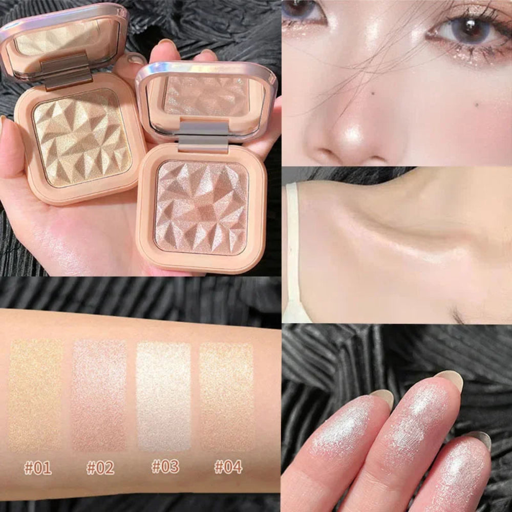 Single Color Diamond Highlighter Cream Long Lasting Glitter Contour Brighten Makeup Shimmer Facial Palette Waterproof Cosmetics